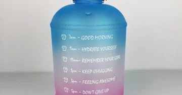 1 Gallon Large Water Bottle with Straw Motivational and Time Marker
